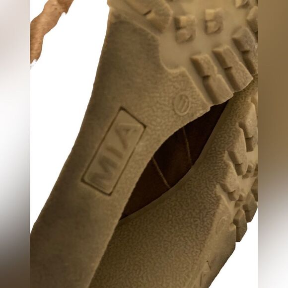 MIA Berdina Brown Suede Wedge Ankle Boots Lace-Up Comfort Casual Size 11 - Picture 5 of 9